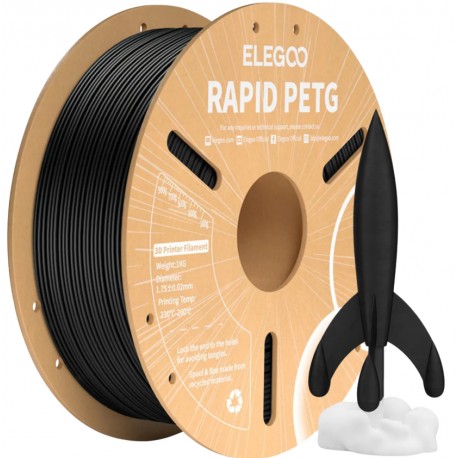 Філамент для 3D принтера ELEGOO Rapid PETG 1 кг 1.75мм Black (50.203.0216)